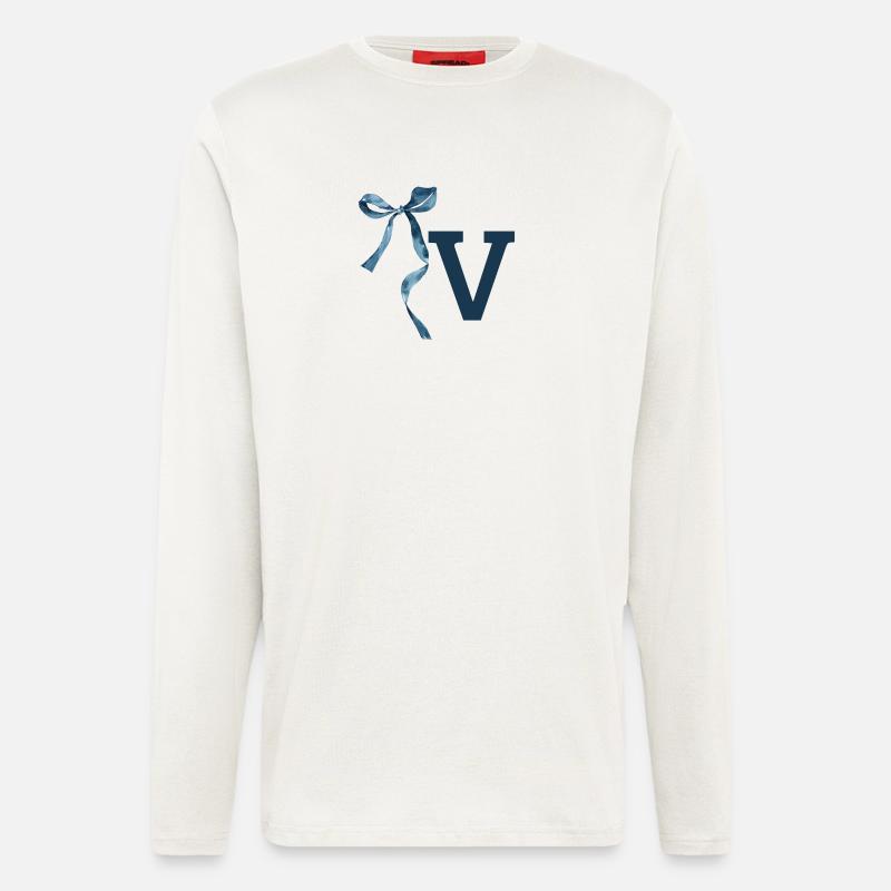 Geschenkidee Monogram V - Langarmshirt - made by SPREAD  - OFF WHITE