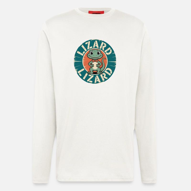 Lizard Meme Lustig Weirdcore Vibes - Langarmshirt - made by SPREAD  - OFF WHITE