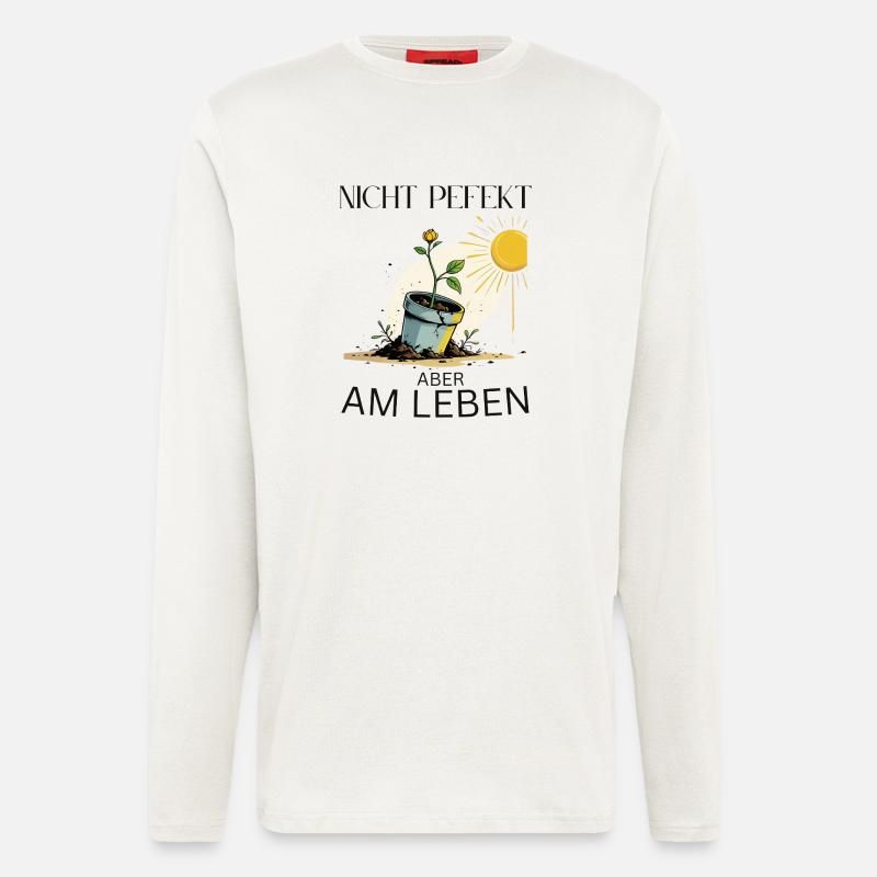 Wachsender Lebensbaum in Blumentopf - Langarmshirt - made by SPREAD  - OFF WHITE