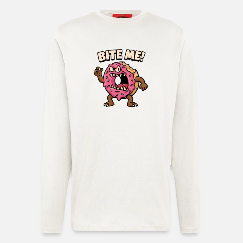 Aggressiver Donut Monster Design - Langarmshirt - made by SPREAD  - OFF WHITE
