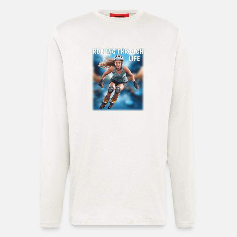 FRAU Rollschuhe ROLLING THROUGH LIFE - Langarmshirt - made by SPREAD  - OFF WHITE