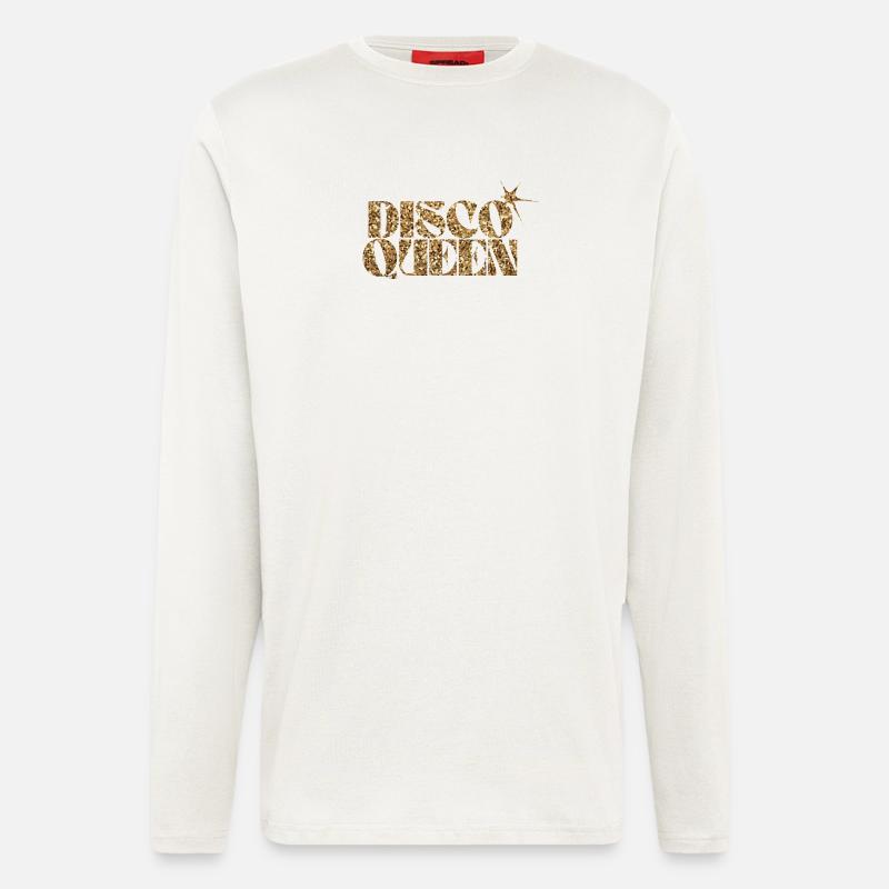 Disco Queen Glitzer Text Design - Langarmshirt - made by SPREAD  - OFF WHITE