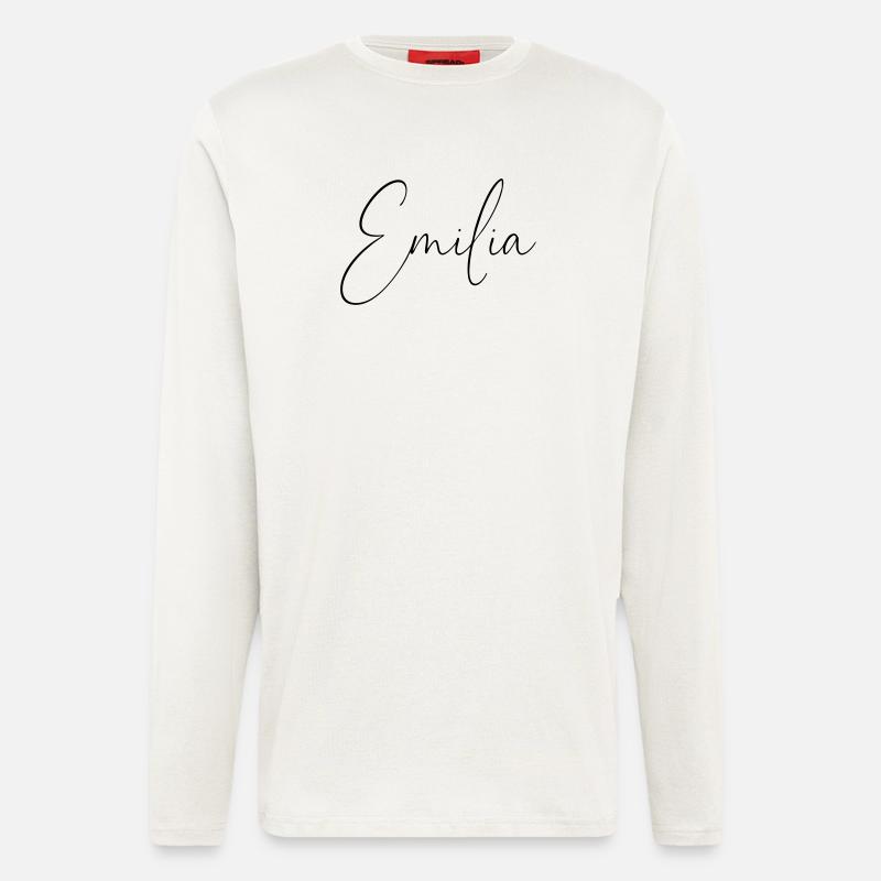 emilia / handschrift design personalisiert - Langarmshirt - made by SPREAD  - OFF WHITE