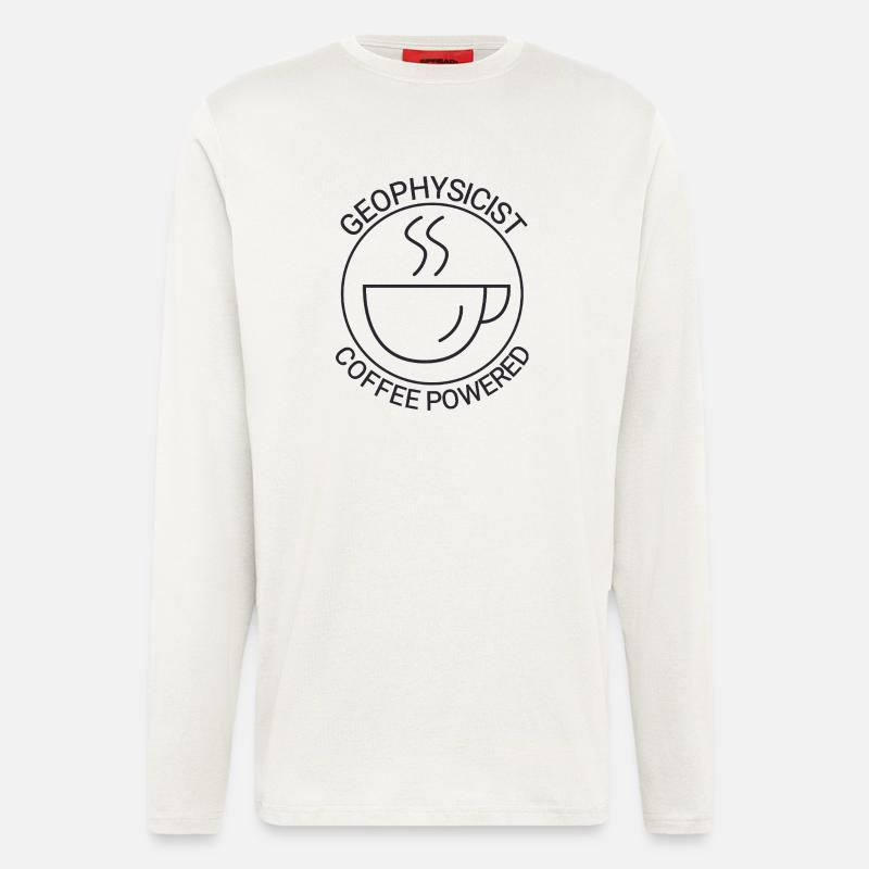 Geophysicist Coffee Powered Geophysics - Langarmshirt - made by SPREAD  - OFF WHITE