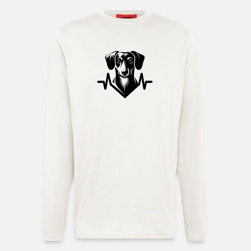 Dackel Herzschlag - Langarmshirt - made by SPREAD  - OFF WHITE