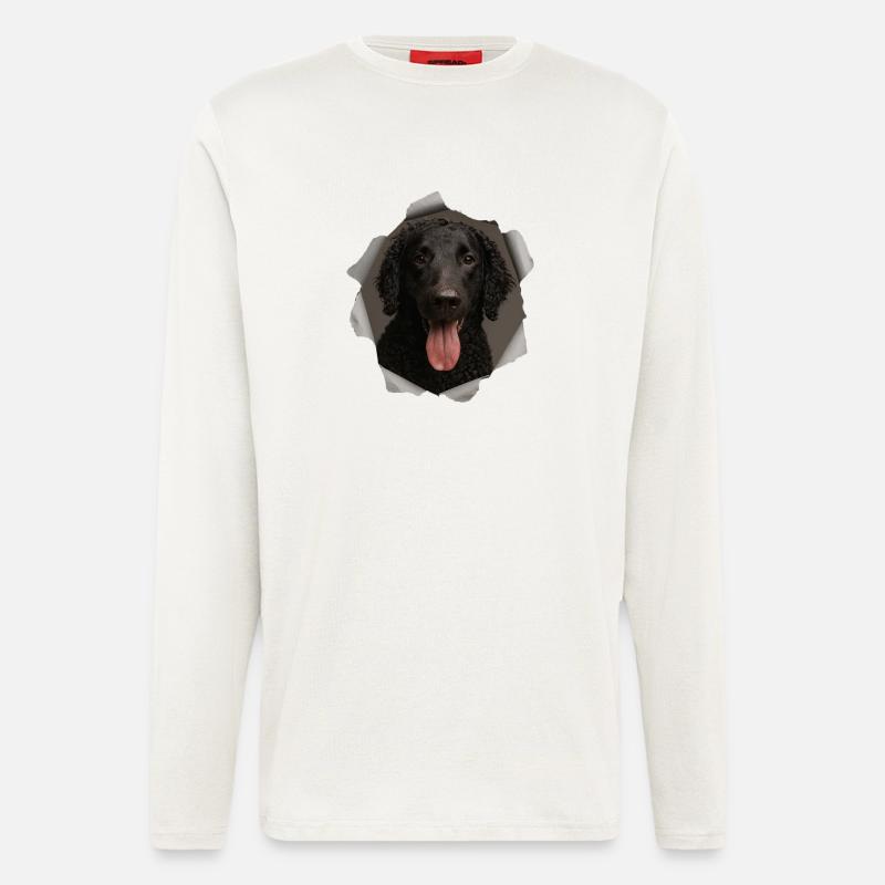 Curly Coated Retriever - Langarmshirt - made by SPREAD  - OFF WHITE
