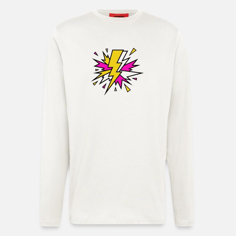 Gelber Strahl Neon-Explosion - Langarmshirt - made by SPREAD  - OFF WHITE