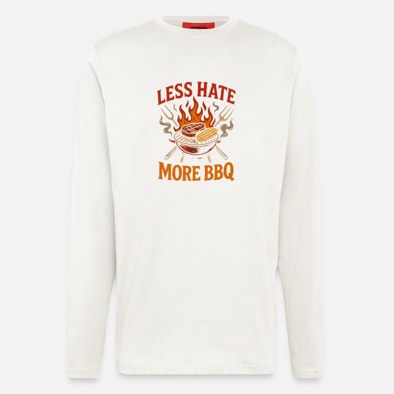 Less hate, more BBQ - Longsleeve - made by SPREAD  - OFF WHITE
