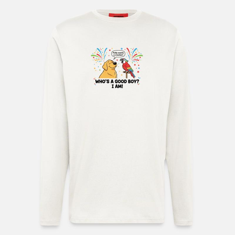 Wer ist ein braver Junge ? - Langarmshirt - made by SPREAD  - OFF WHITE