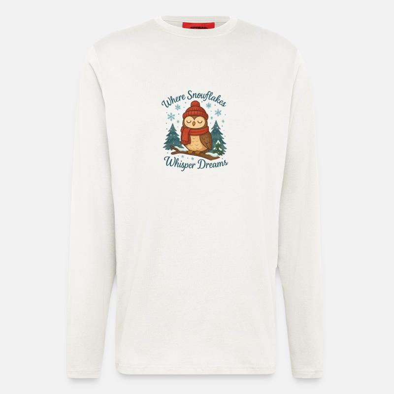 Wintereule – Where Snowflakes Whisper Dreams - Longsleeve - made by SPREAD - OFF WHITE