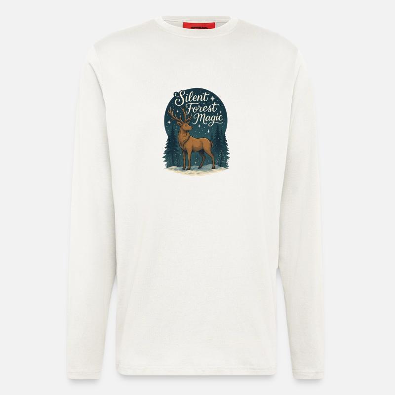 Winter Deer – Silent Forest Magic - Longsleeve - made by SPREAD  - OFF WHITE