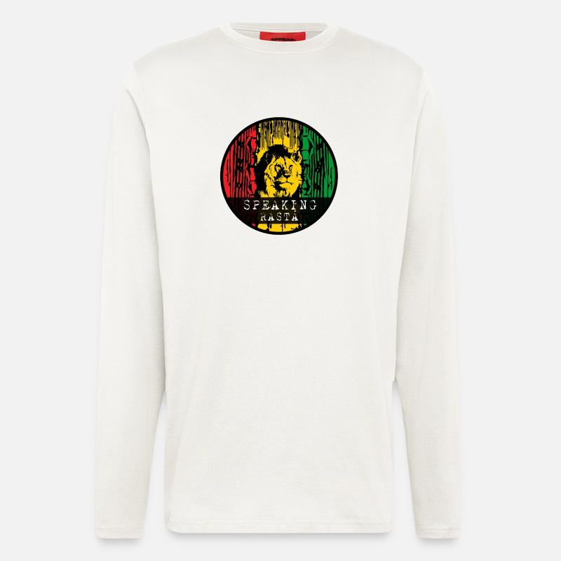 Löwe im Rasta Stil - Langarmshirt - made by SPREAD  - OFF WHITE