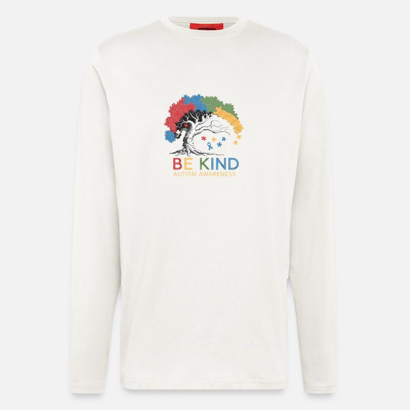 Be Kind Autism Awareness Tree Puzzle - Longsleeve - made by SPREAD - OFF WHITE