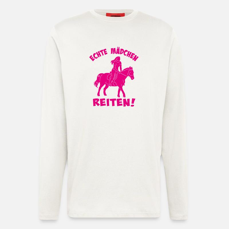 Echte Mädchen Reiten Silhouette - Langarmshirt - made by SPREAD  - OFF WHITE