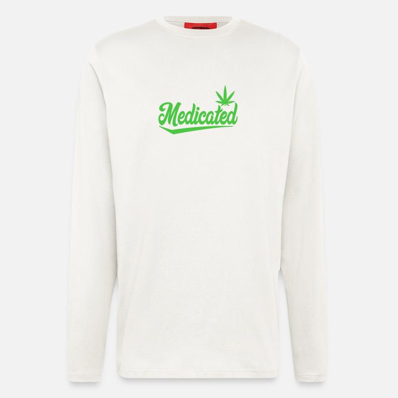 Medizinisches Skript mit Blatt | 420 Chill-Vibes - Langarmshirt - made by SPREAD  - OFF WHITE