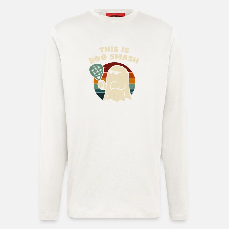 Fun Padel – C’est Boo Smash - Manches longues bio décontracté fabriqué en UE - OFF WHITE