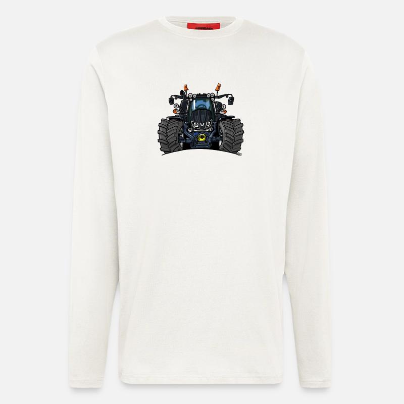 1396-SCHWARZ-V-TRAKTOR - Langarmshirt - made by SPREAD  - OFF WHITE