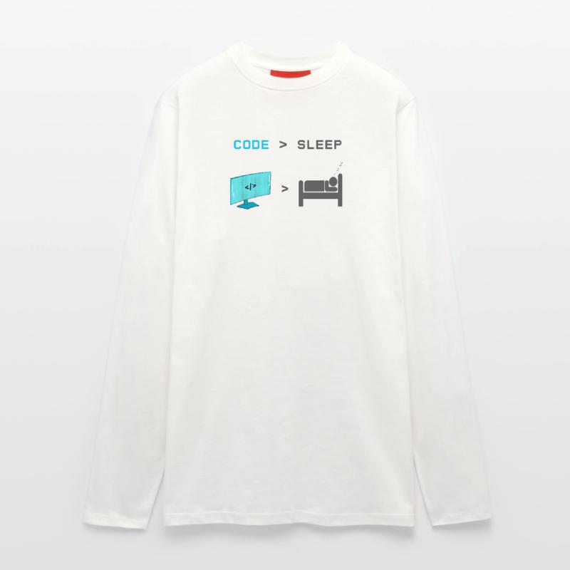 Code vs Sleep: Coder im Schlafmodus Langarmshirt - made by SPREAD 