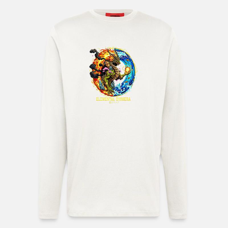 Elemental Chimera | Drache der 3 Elemente - Langarmshirt - made by SPREAD  - OFF WHITE