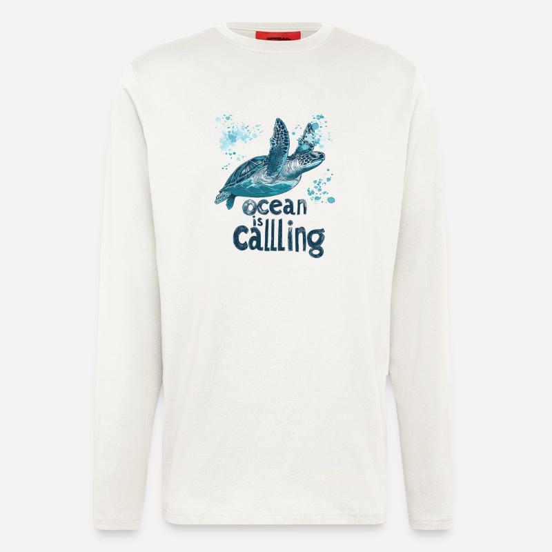 Turtle - the ocean is calling - Longsleeve - made by SPREAD  - OFF WHITE