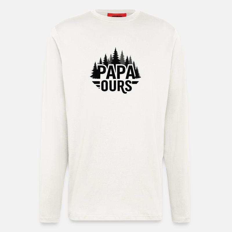 Papa Ourse Foret Silhouette - Langarmshirt - made by SPREAD  - OFF WHITE