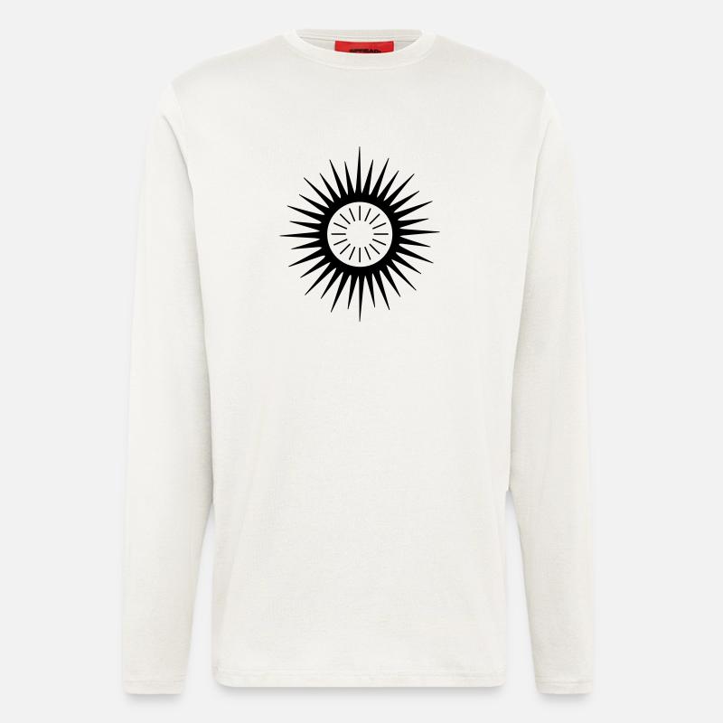 Geometrisches Sonnenschliff-Symbol - Langarmshirt - made by SPREAD - OFF WHITE
