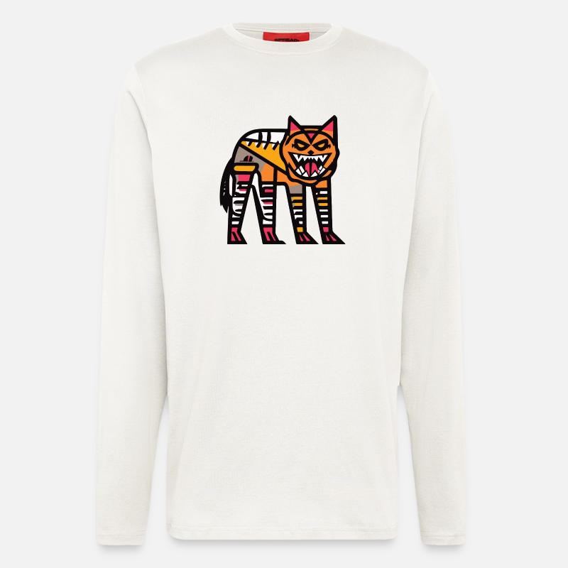 Wolf Halloween Comic Lustig - Langarmshirt - made by SPREAD  - OFF WHITE