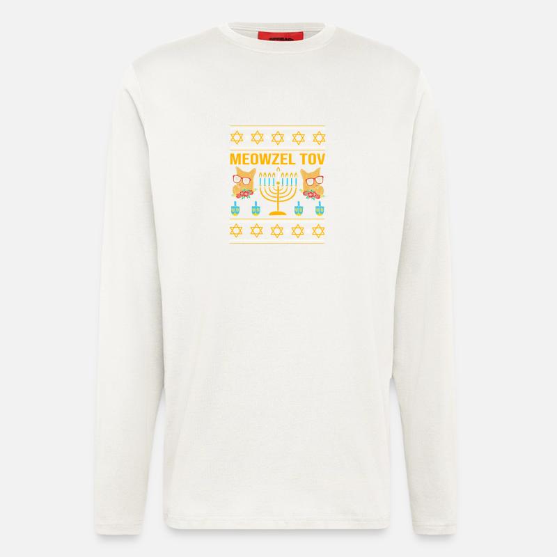 Hanoukka Hanoukka Hanoukka - Manches longues bio décontracté fabriqué en UE - OFF WHITE