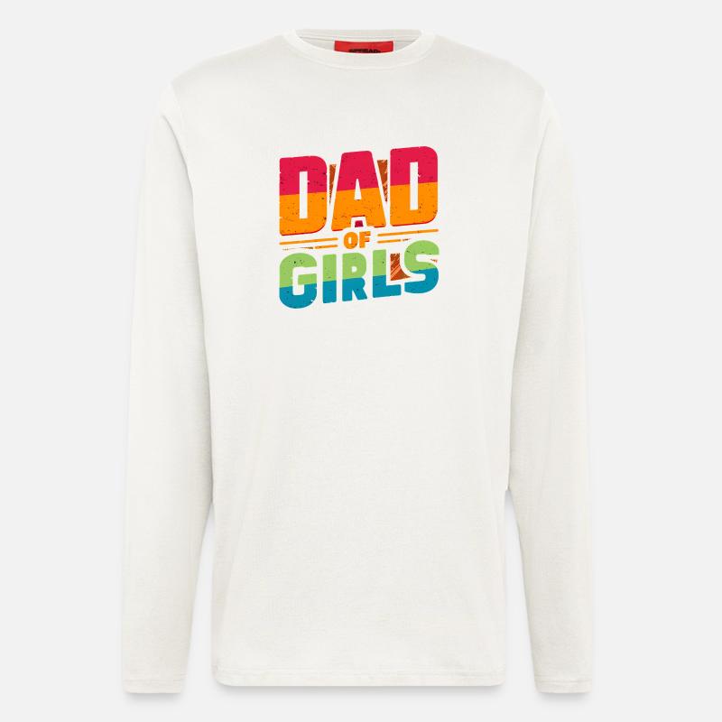 Vater von Mädchen Regenbogen, Väter - Langarmshirt - made by SPREAD  - OFF WHITE