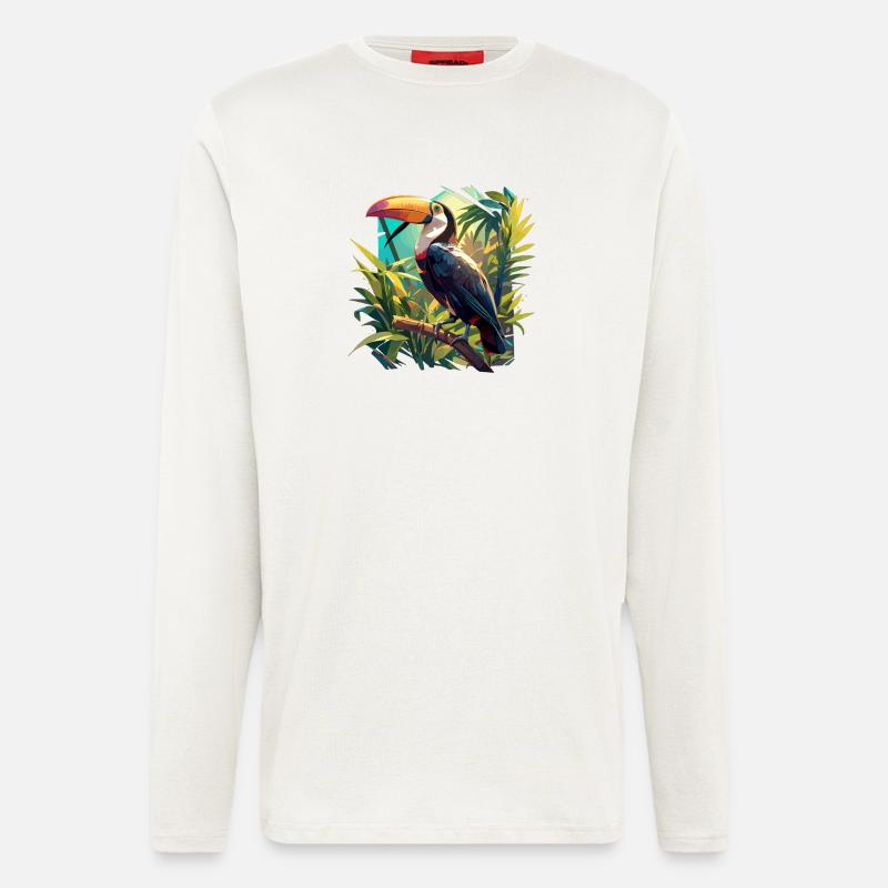 Toucans Toucan - Manches longues bio décontracté fabriqué en UE - OFF WHITE