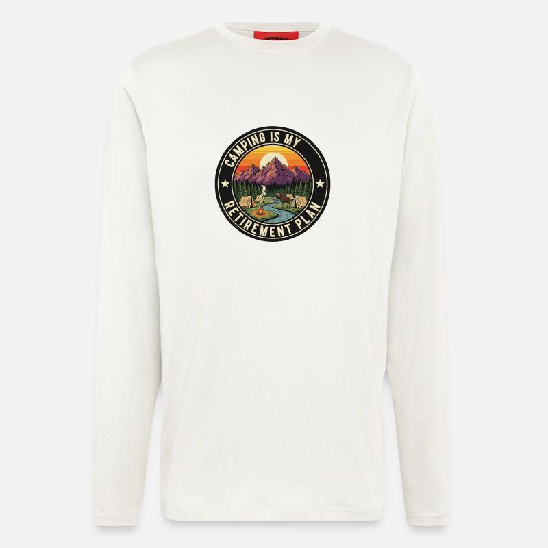 Retiree Camping Retirement Plan - Langarmshirt - made by SPREAD  - OFF WHITE