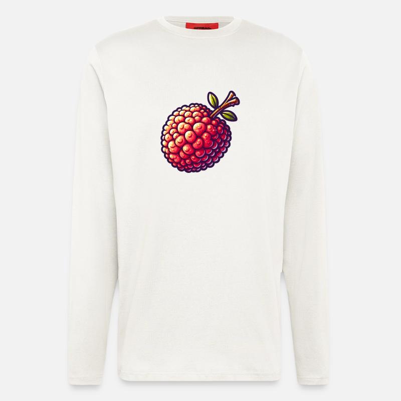 Litschi Pop Art Rot - Langarmshirt - made by SPREAD - OFF WHITE