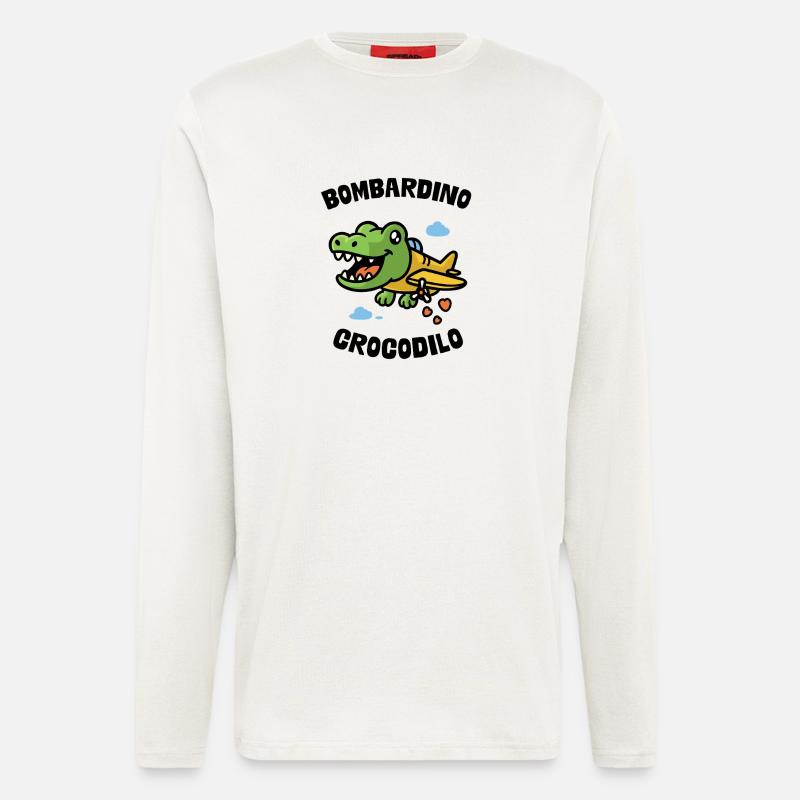 Bombardino Crocodilo - Langarmshirt - made by SPREAD  - OFF WHITE