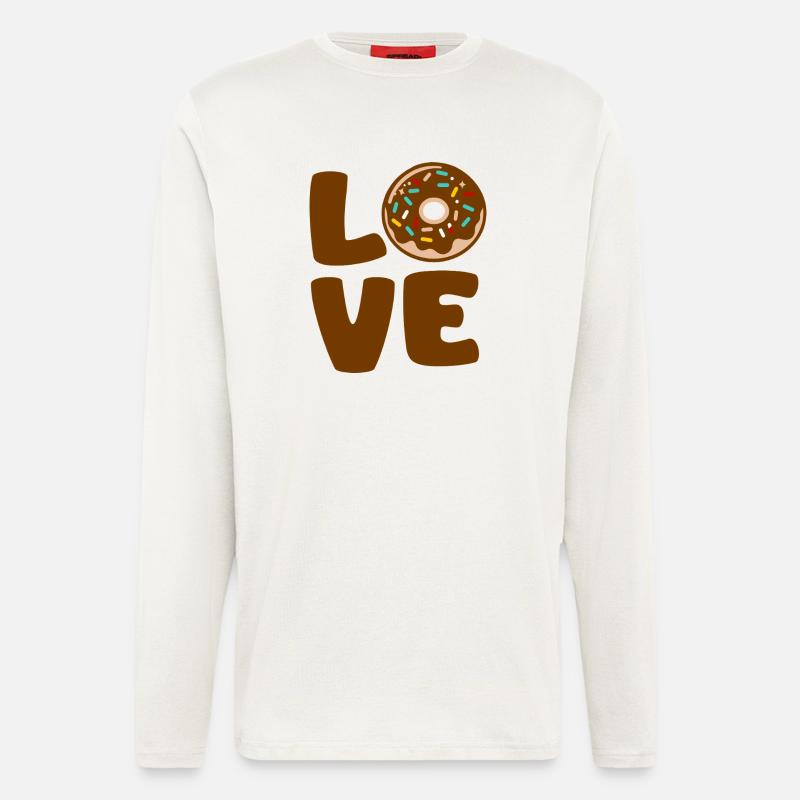Liebe Donut Typographic Soft - Langarmshirt - made by SPREAD  - OFF WHITE