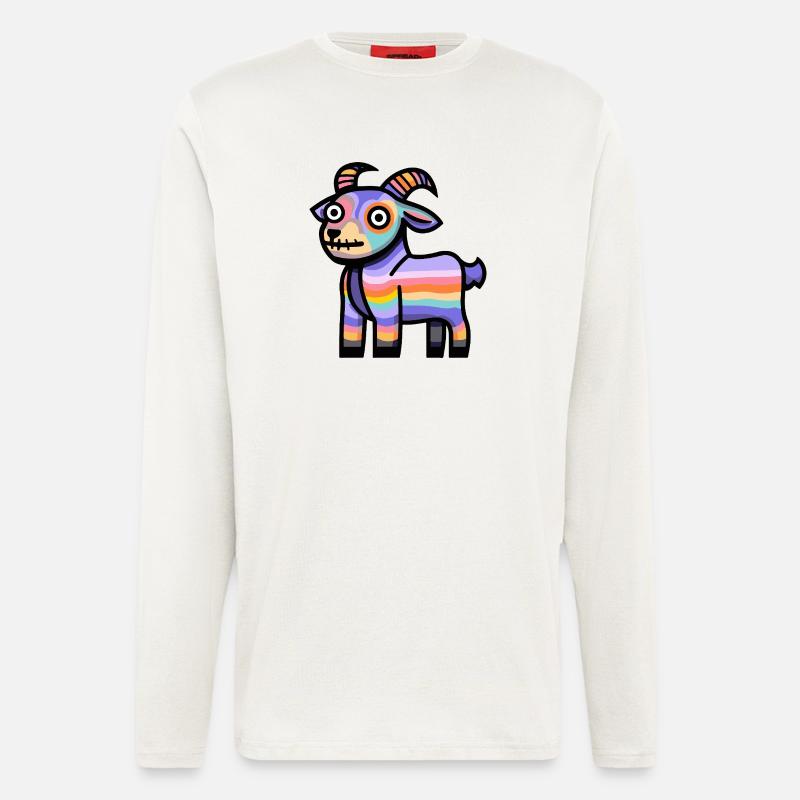 Bergziege Halloween Comic Lustig - Langarmshirt - made by SPREAD  - OFF WHITE