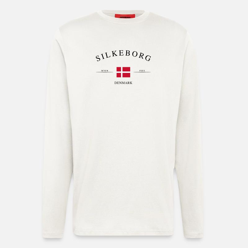 Silkeborg Dänemark – Urlaub Souvenir & Geschenk - Langarmshirt - made by SPREAD - OFF WHITE