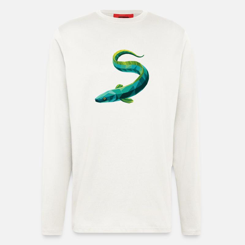 Eel - Cool Low Poly Logo - Longsleeve - made by SPREAD  - OFF WHITE