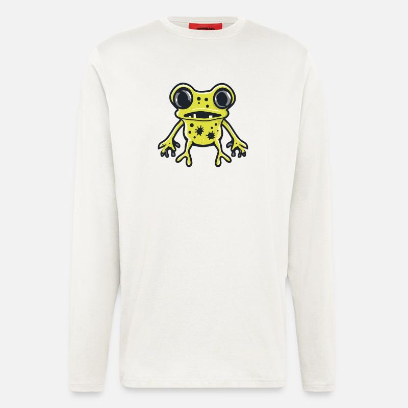 Frosch Halloween Comic Lustig - Langarmshirt - made by SPREAD  - OFF WHITE
