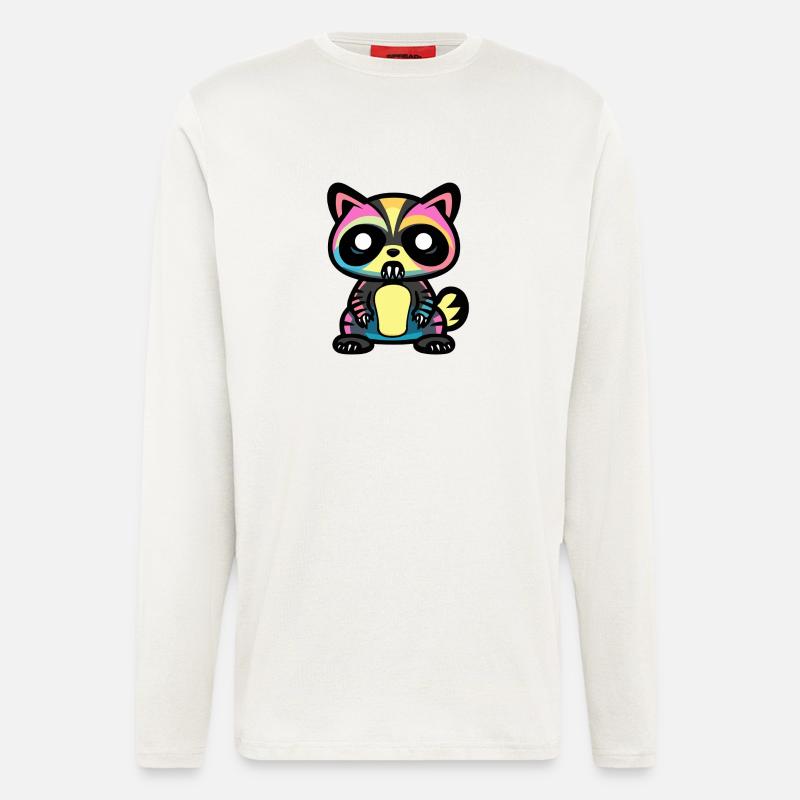 Waschbär Halloween Comic Lustig - Langarmshirt - made by SPREAD  - OFF WHITE