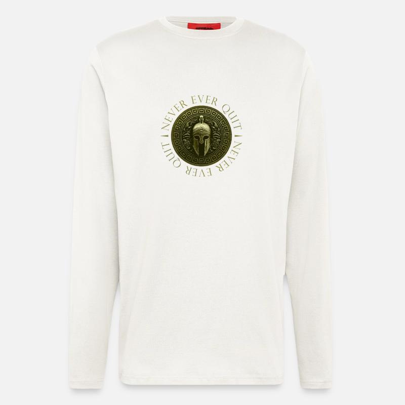 Spartaner Spruch Motivation Workout - Langarmshirt - made by SPREAD  - OFF WHITE
