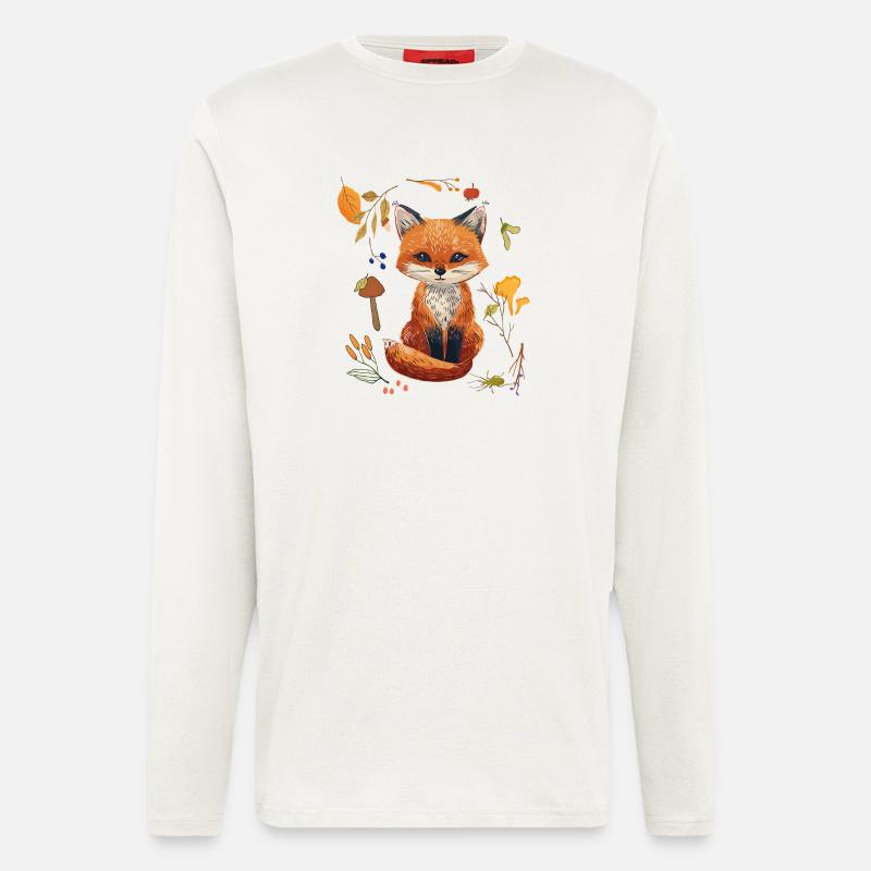 Fuchs im Wald - Langarmshirt - made by SPREAD  - OFF WHITE