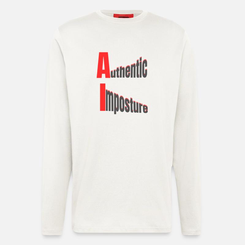 KI – Authentischer Hochstapel – Starkes Grafikdesign - Langarmshirt - made by SPREAD  - OFF WHITE