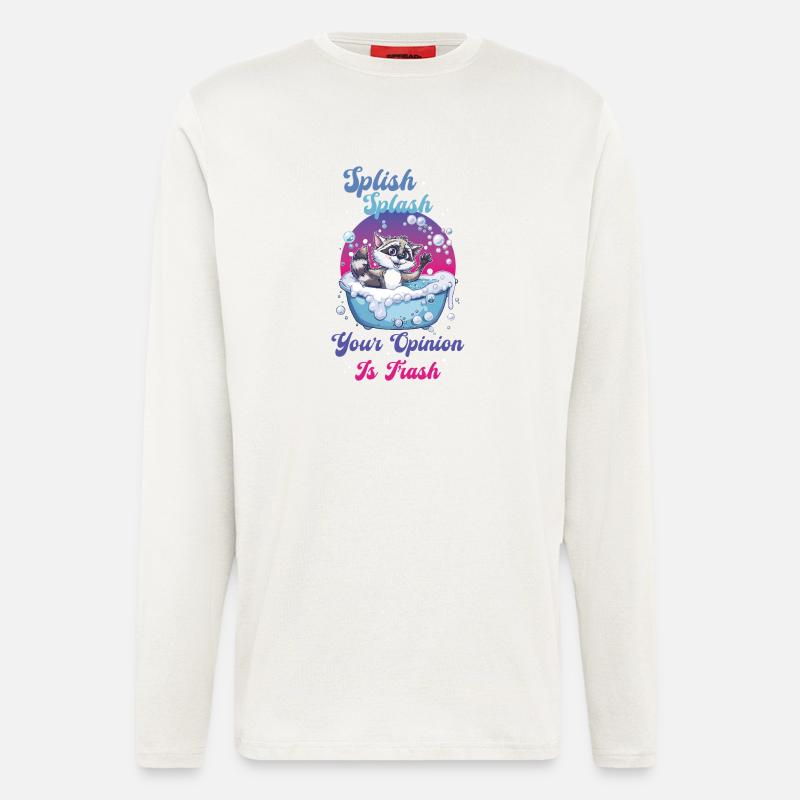 Raccoon Splish Splash - Longsleeve - made by SPREAD - OFF WHITE