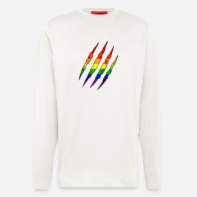 Pride Claw Rainbow Statement Scratch Trace - Longsleeve - made by SPREAD  - OFF WHITE