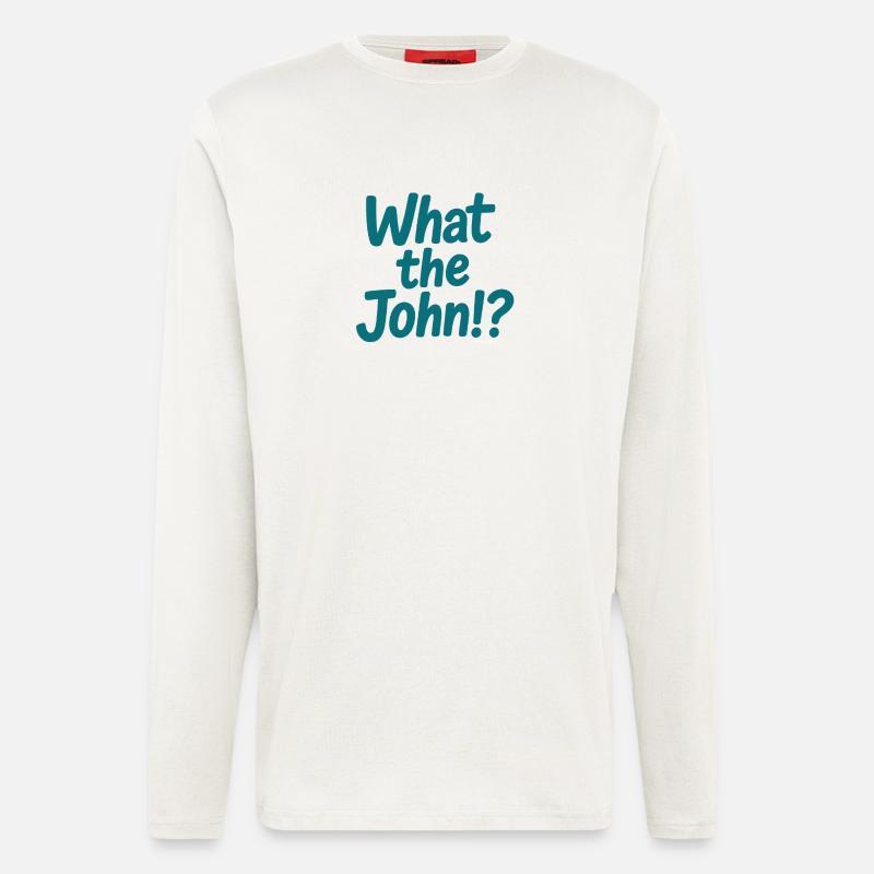 Qu’est-ce que c’est que John ?! Té - Manches longues bio décontracté fabriqué en UE - OFF WHITE