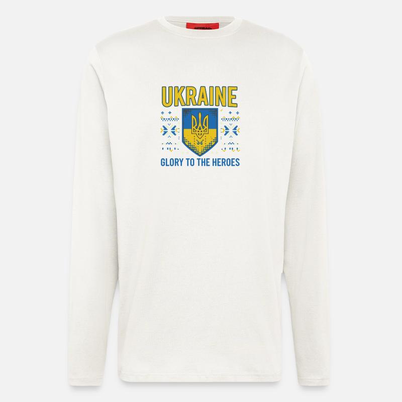 Ukraine Crest Glory Tee - Longsleeve - made by SPREAD  - OFF WHITE