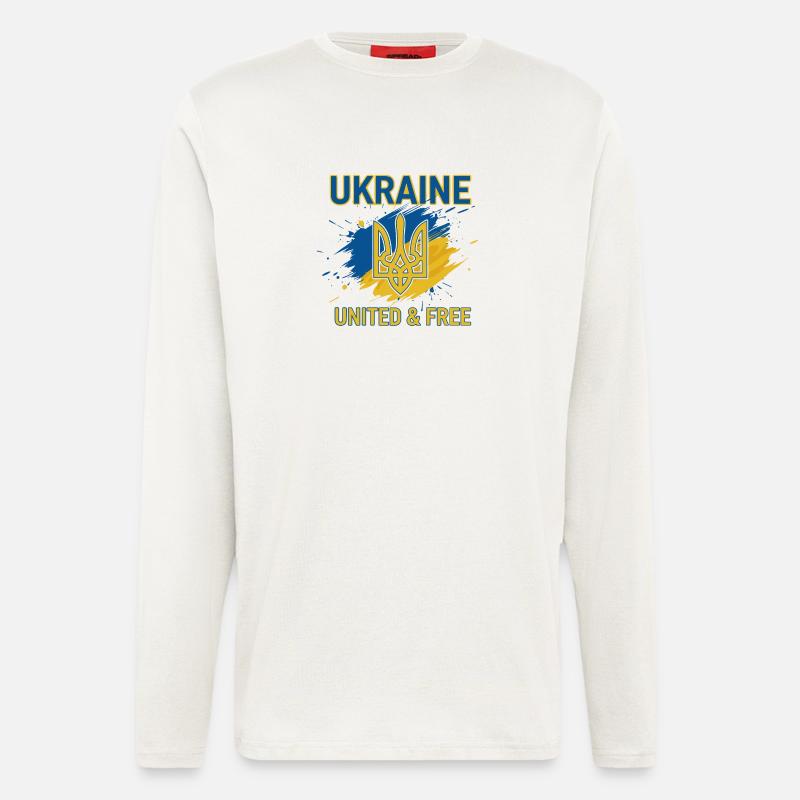 Ukraine Einheit und Freiheit - Langarmshirt - made by SPREAD  - OFF WHITE