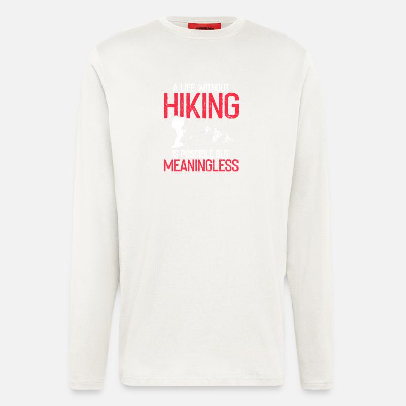 Vie sans sentiers Randonnée Passion Dévotion - Manches longues bio décontracté fabriqué en UE - OFF WHITE