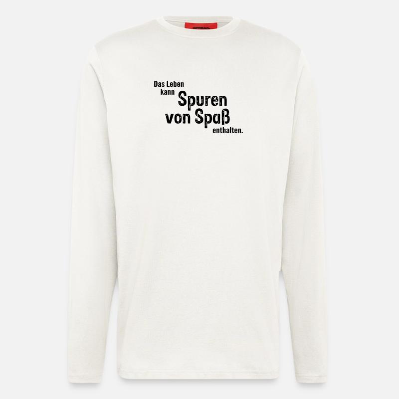 Traces de plaisir - Manches longues bio décontracté fabriqué en UE - OFF WHITE