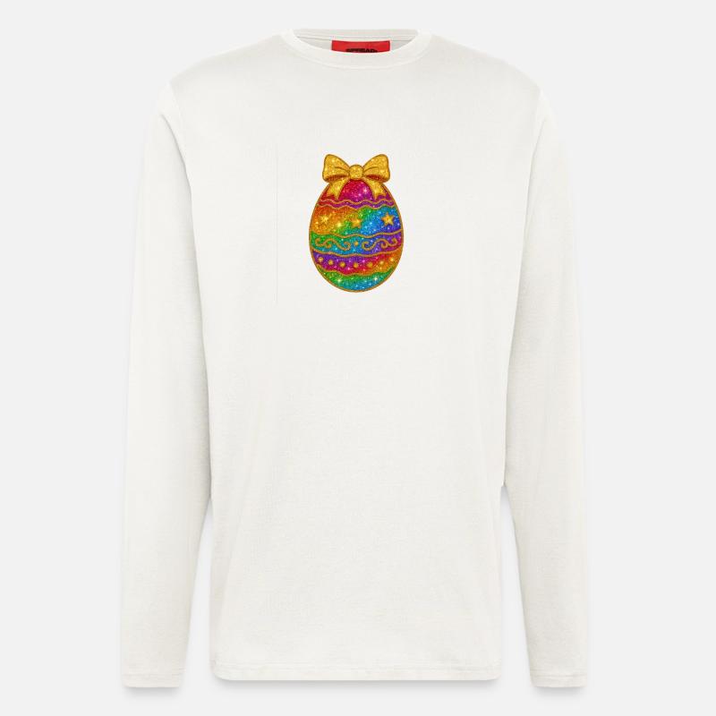 Rainbow Glitter Egg with Bow - Longsleeve - made by SPREAD  - OFF WHITE